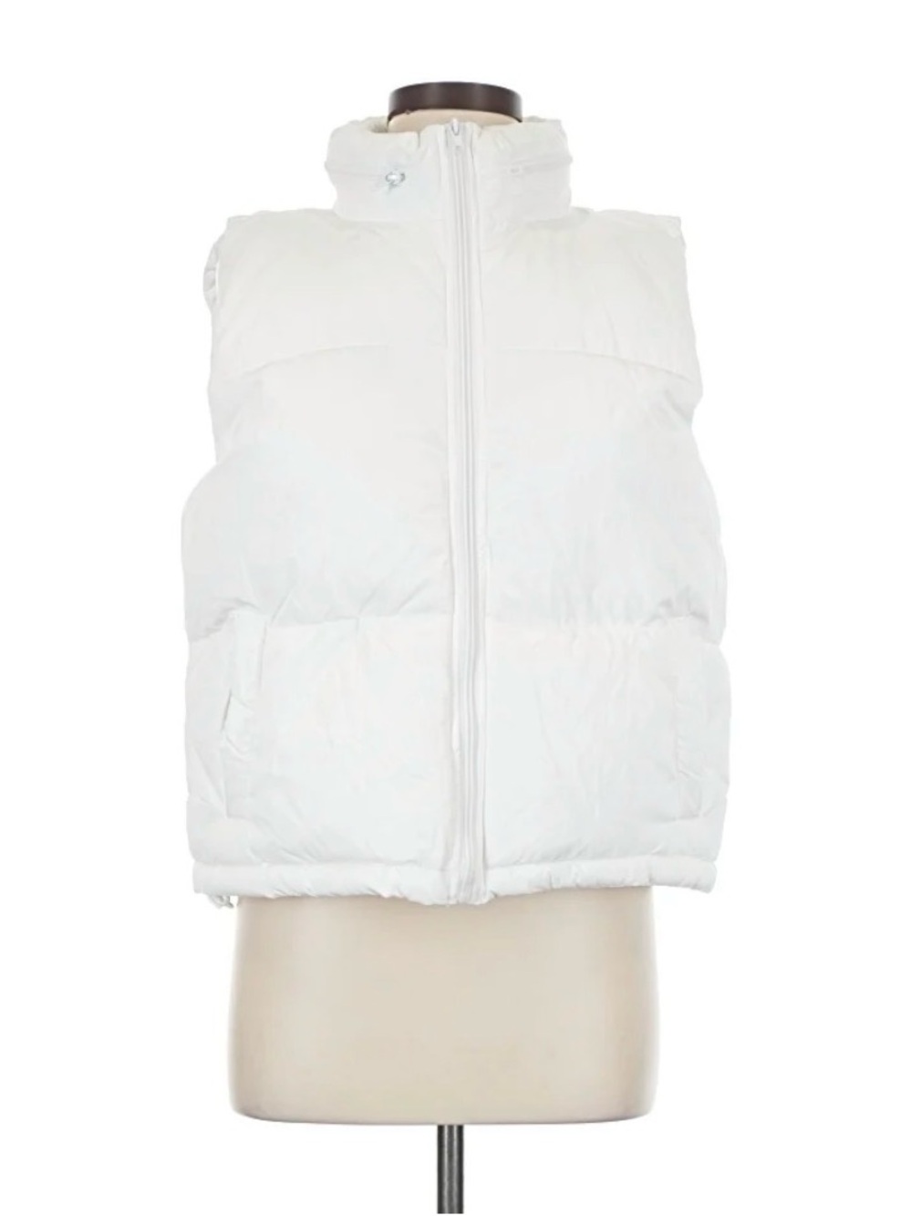 Forever 21 White Puffer Vest